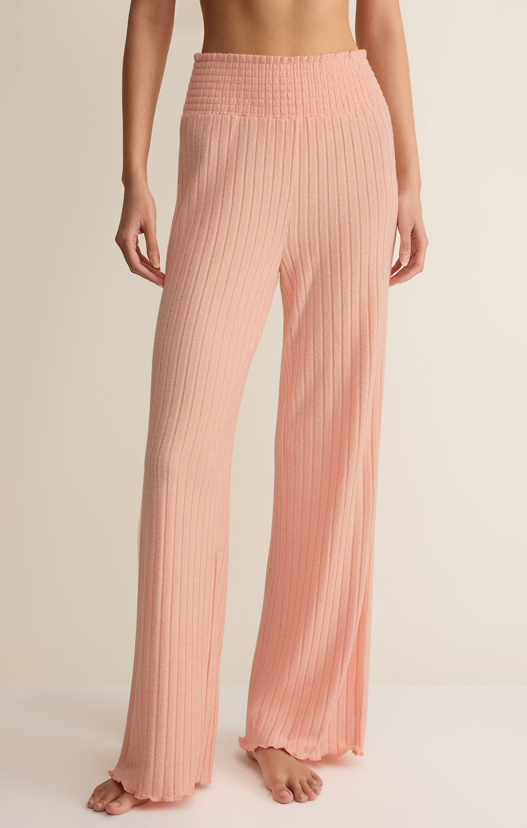 Dawn Smocked Silky Rib Pant