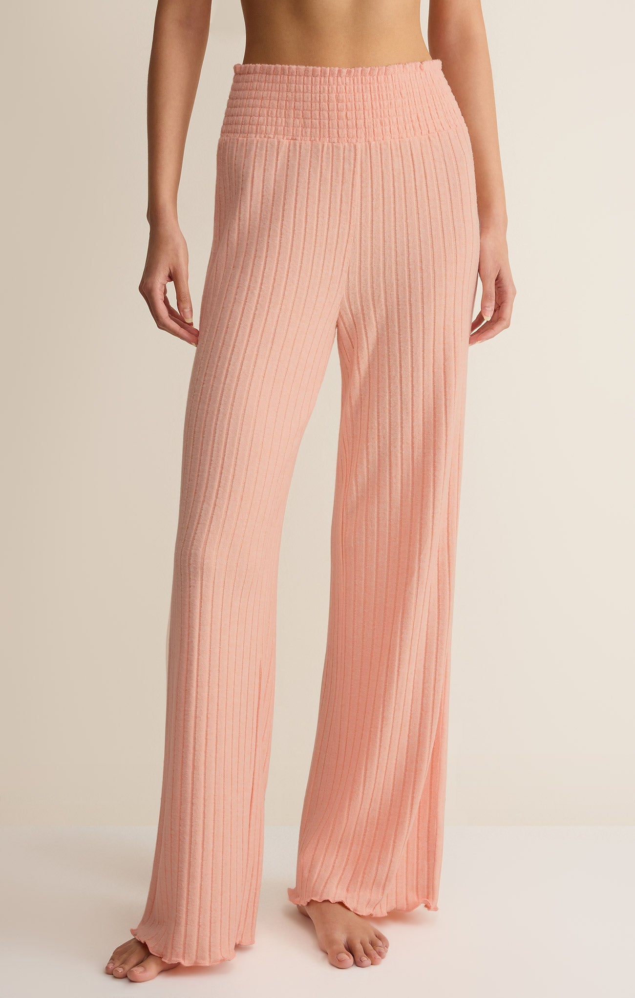 Dawn Smocked Silky Rib Pant