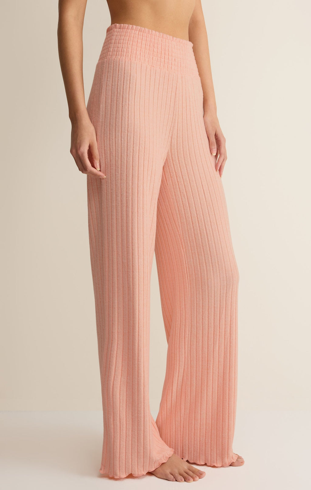 Dawn Smocked Silky Rib Pant