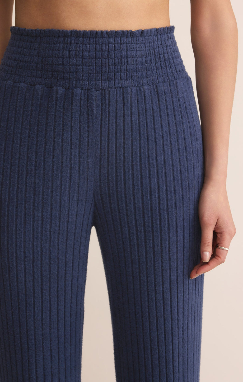 Dawn Smocked Silky Rib Pant