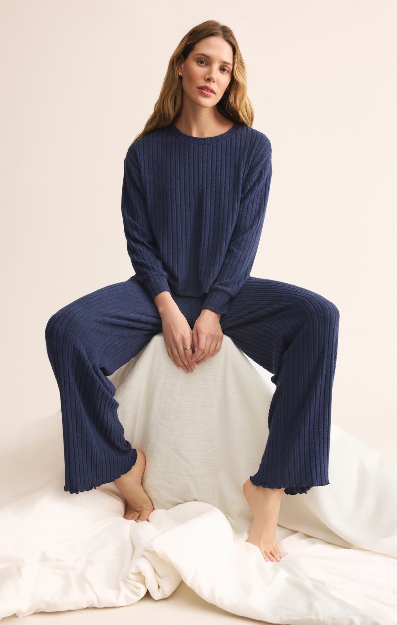 Dawn Smocked Silky Rib Pant
