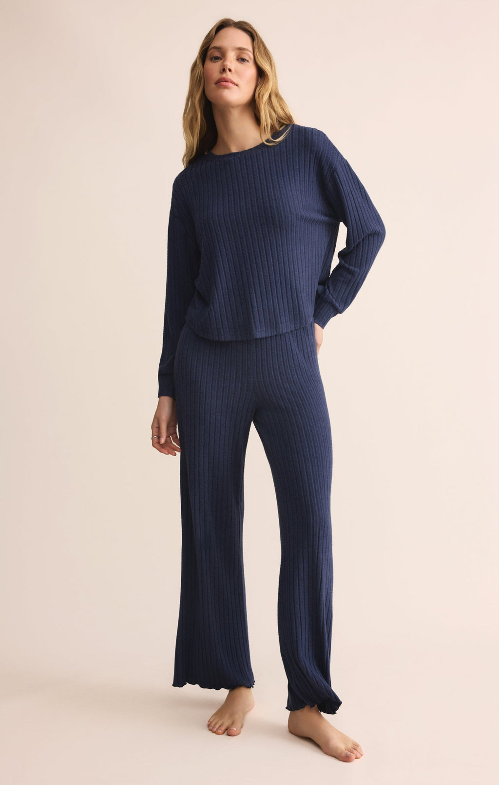 Dawn Smocked Silky Rib Pant
