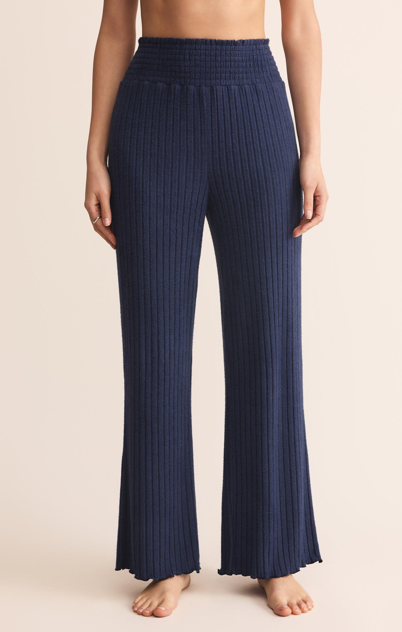 Dawn Smocked Silky Rib Pant