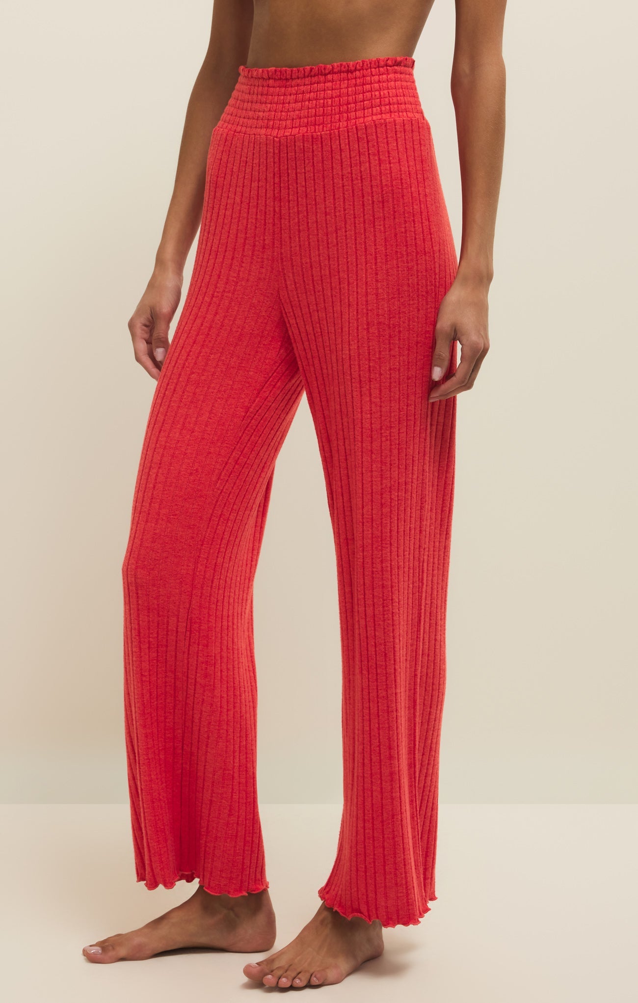 Dawn Smocked Silky Rib Pant