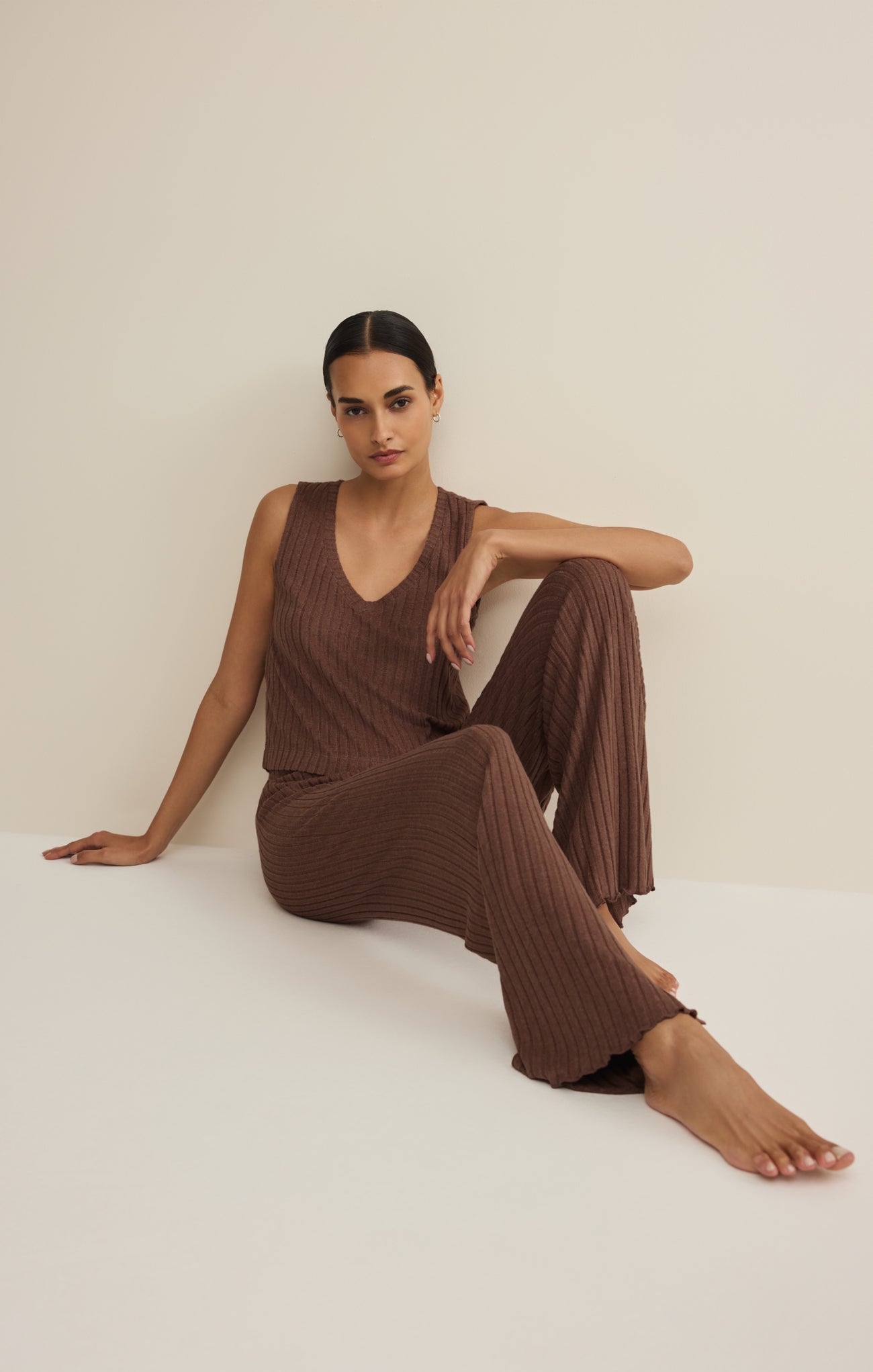 Dawn Smocked Silky Rib Pant