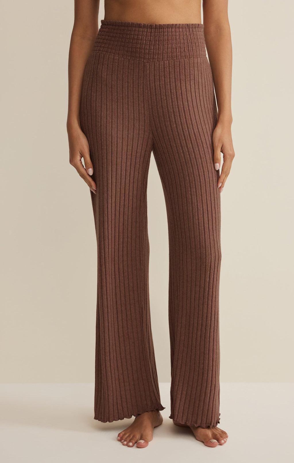 Dawn Smocked Silky Rib Pant