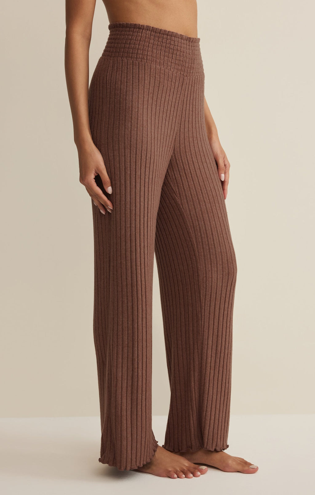 Dawn Smocked Silky Rib Pant