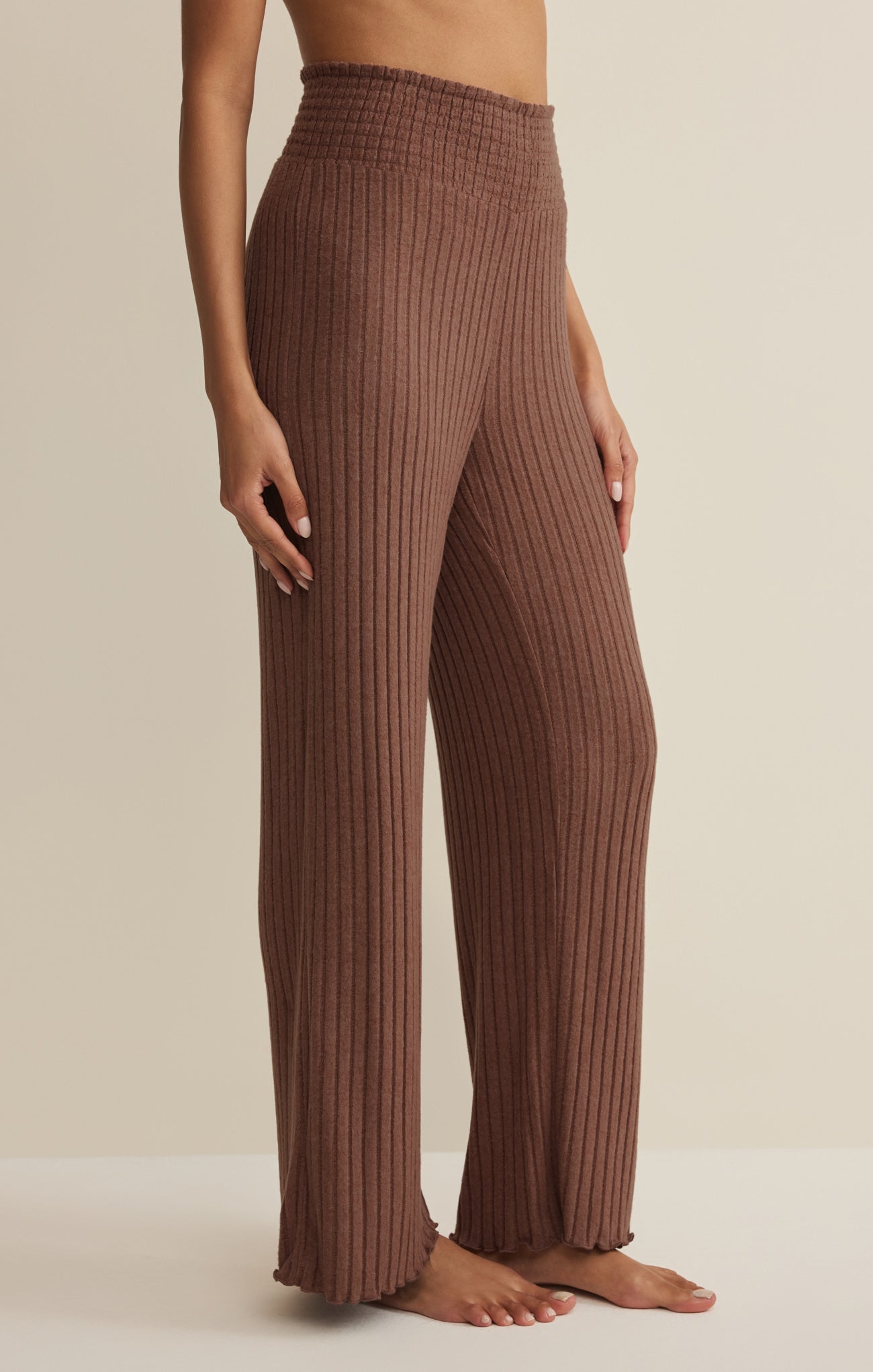 Dawn Smocked Silky Rib Pant