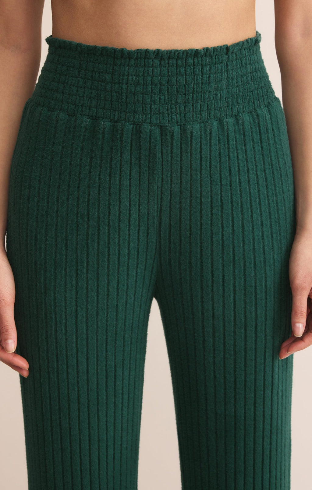 Dawn Smocked Silky Rib Pant