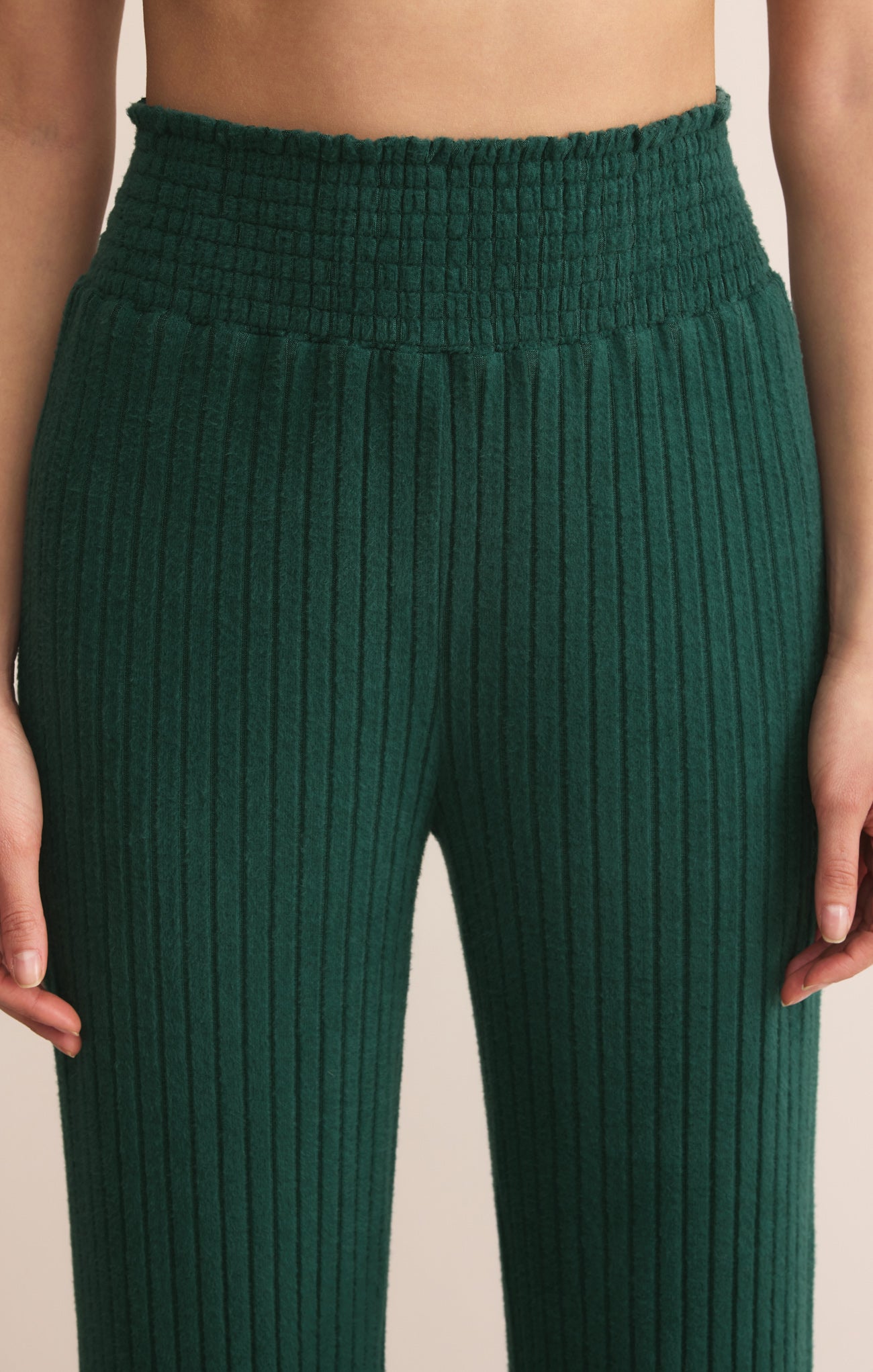 Dawn Smocked Silky Rib Pant