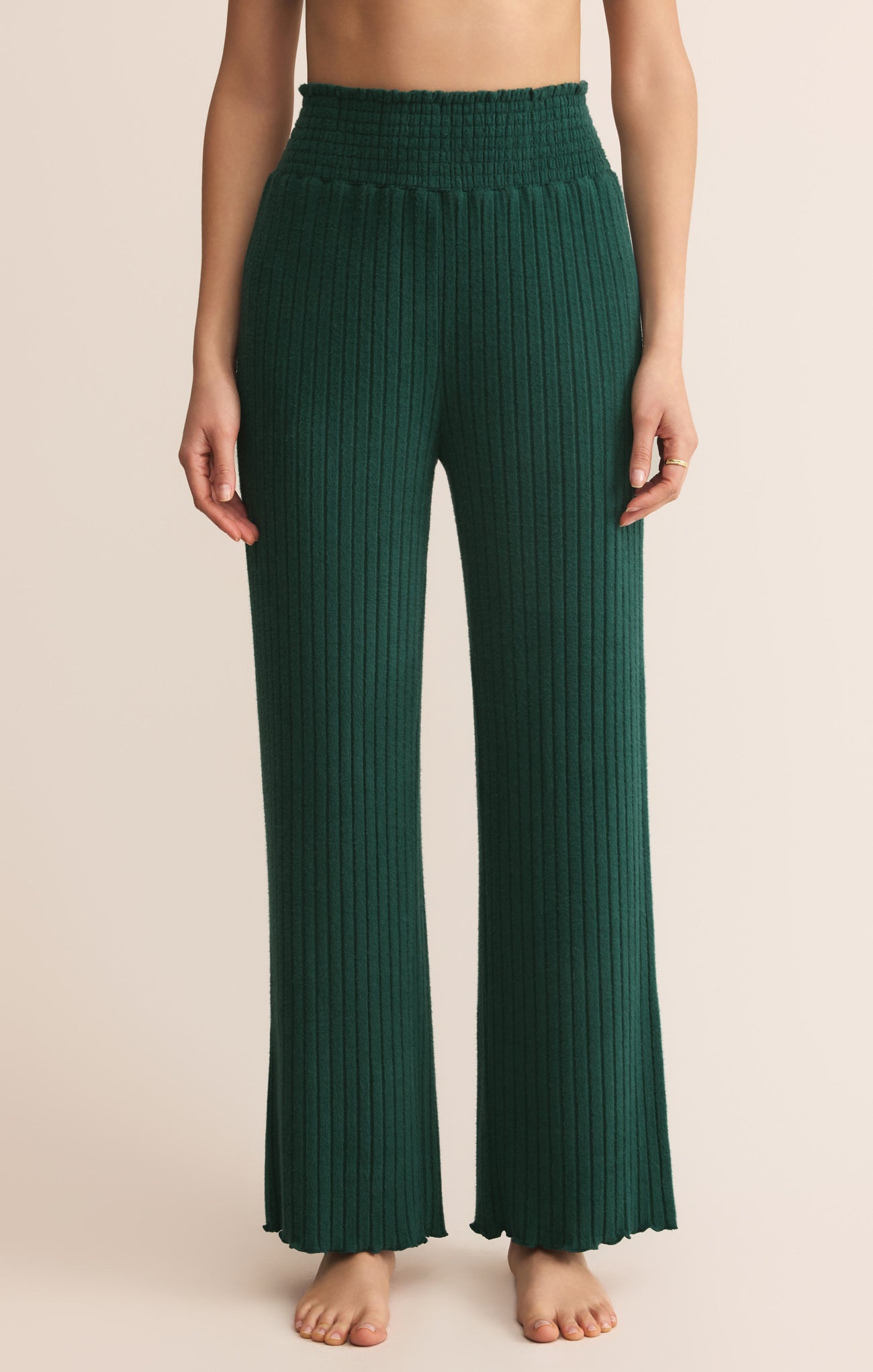 Dawn Smocked Silky Rib Pant