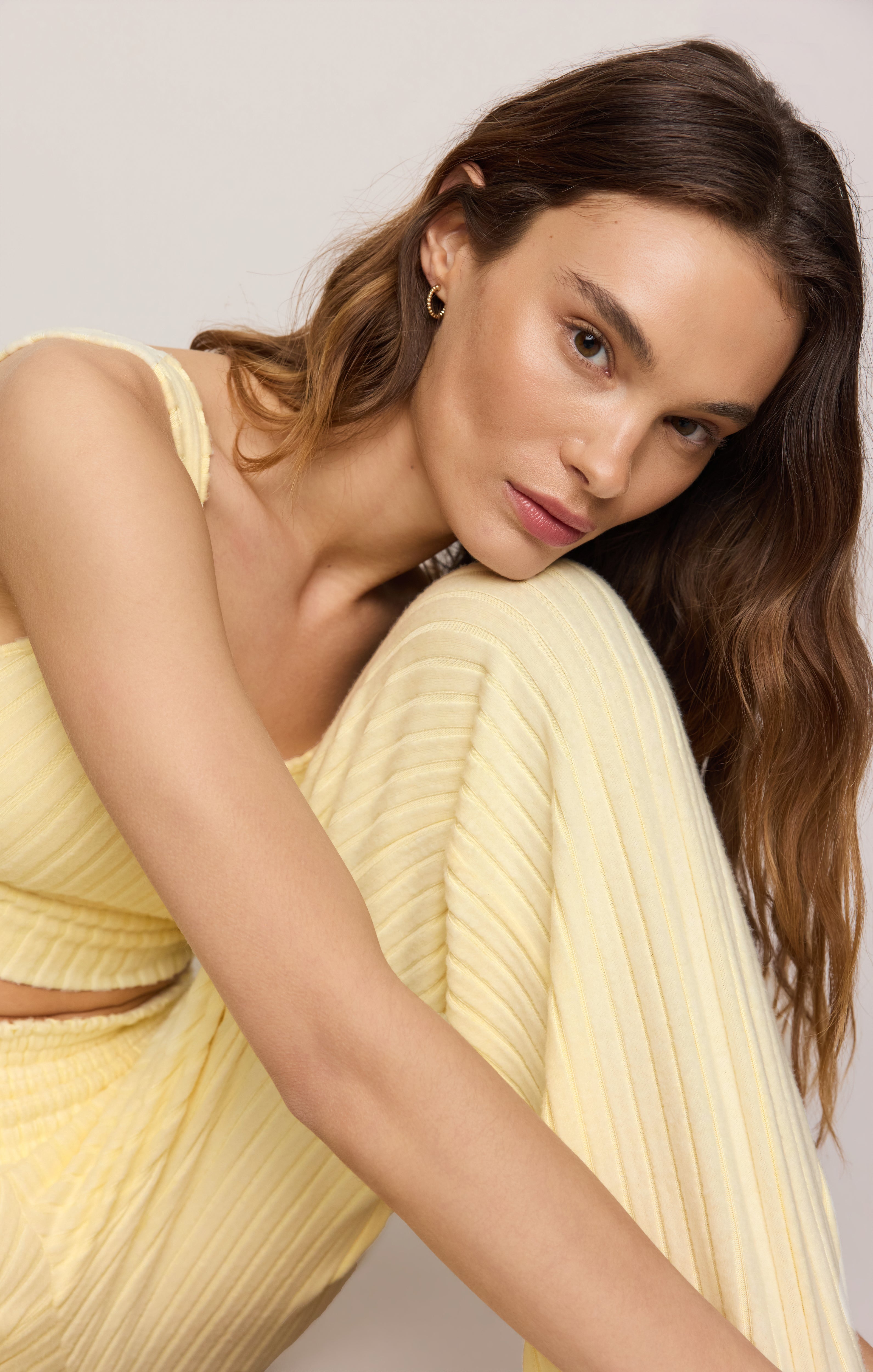 Dawn Smocked Silky Rib Pant