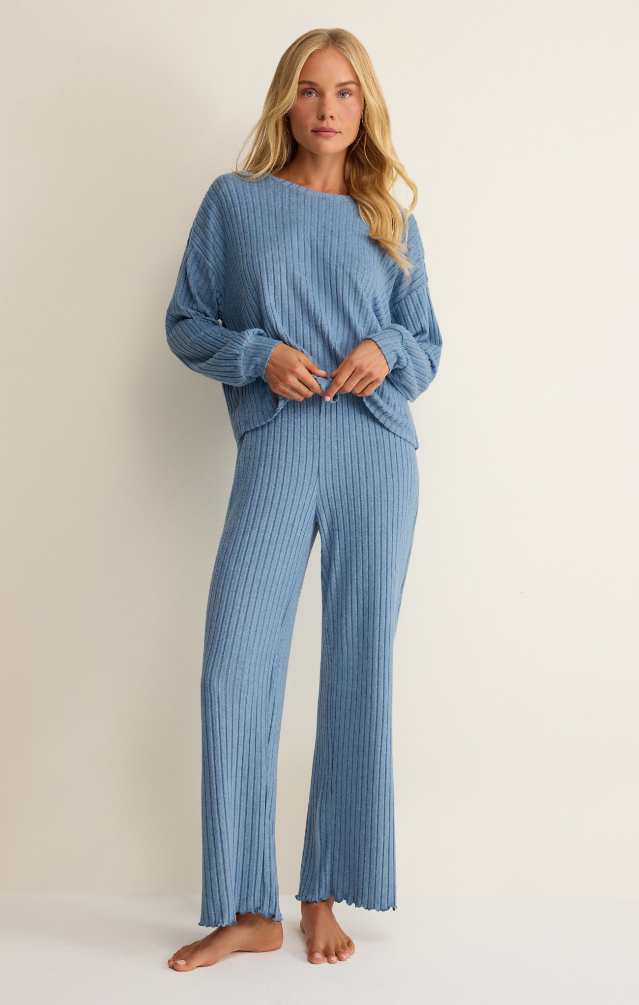 Dawn Smocked Silky Rib Pant