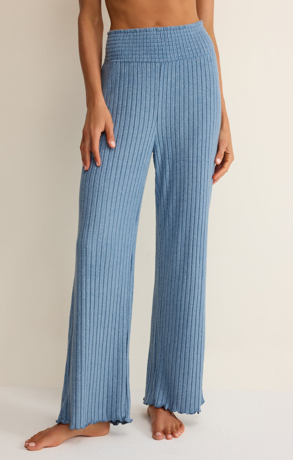 Dawn Smocked Silky Rib Pant