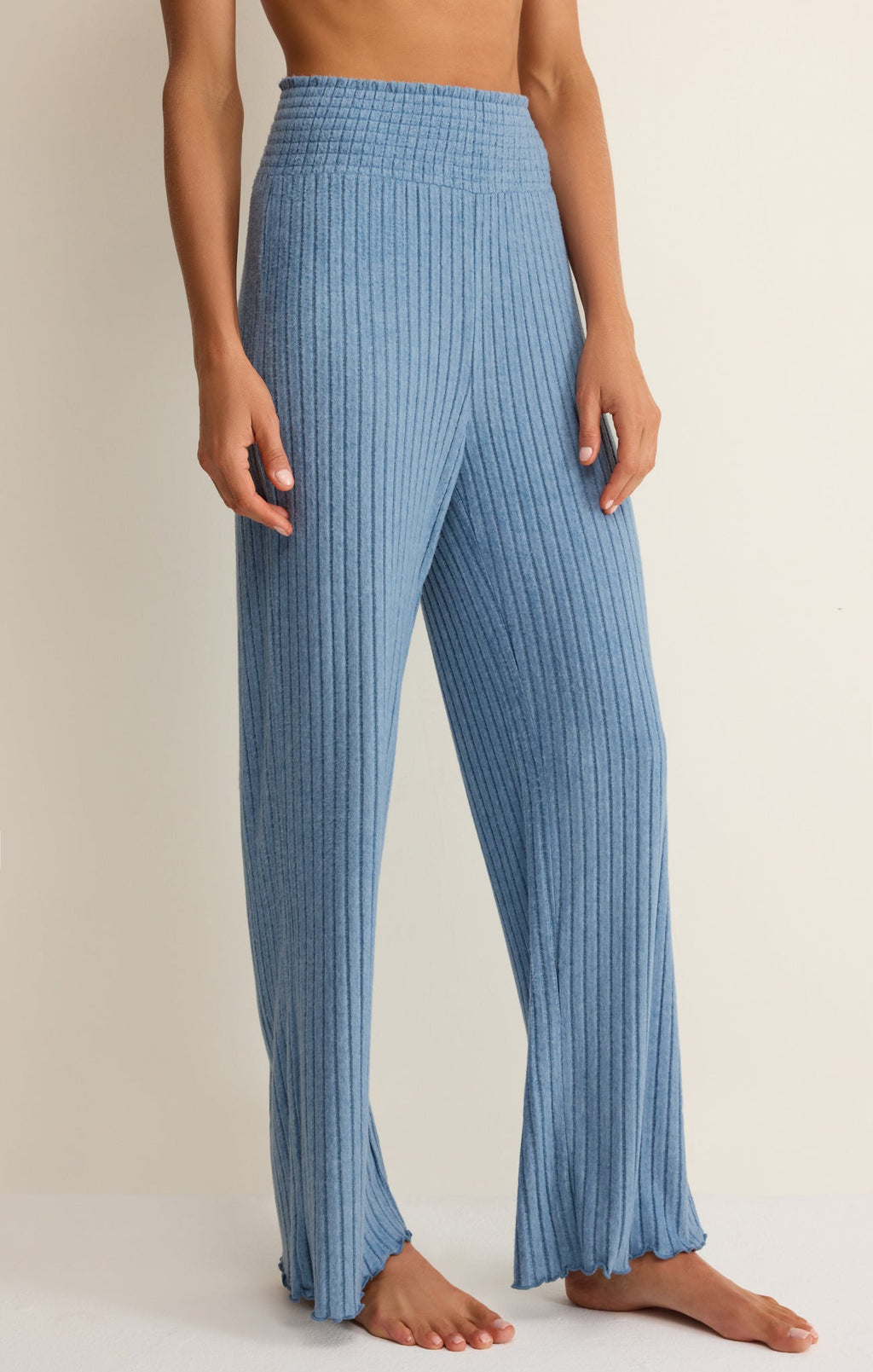 Dawn Smocked Silky Rib Pant