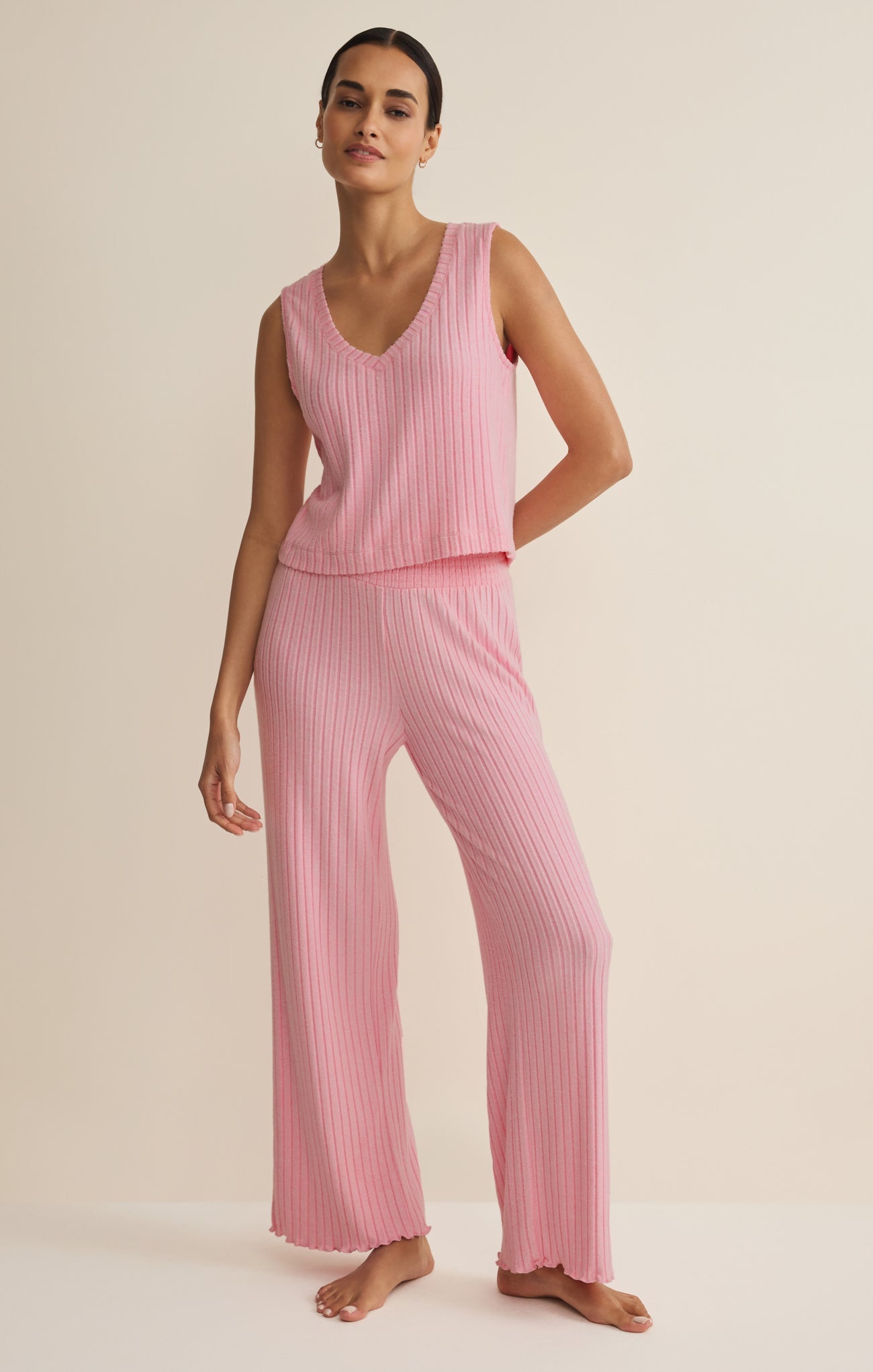 Dawn Smocked Silky Rib Pant