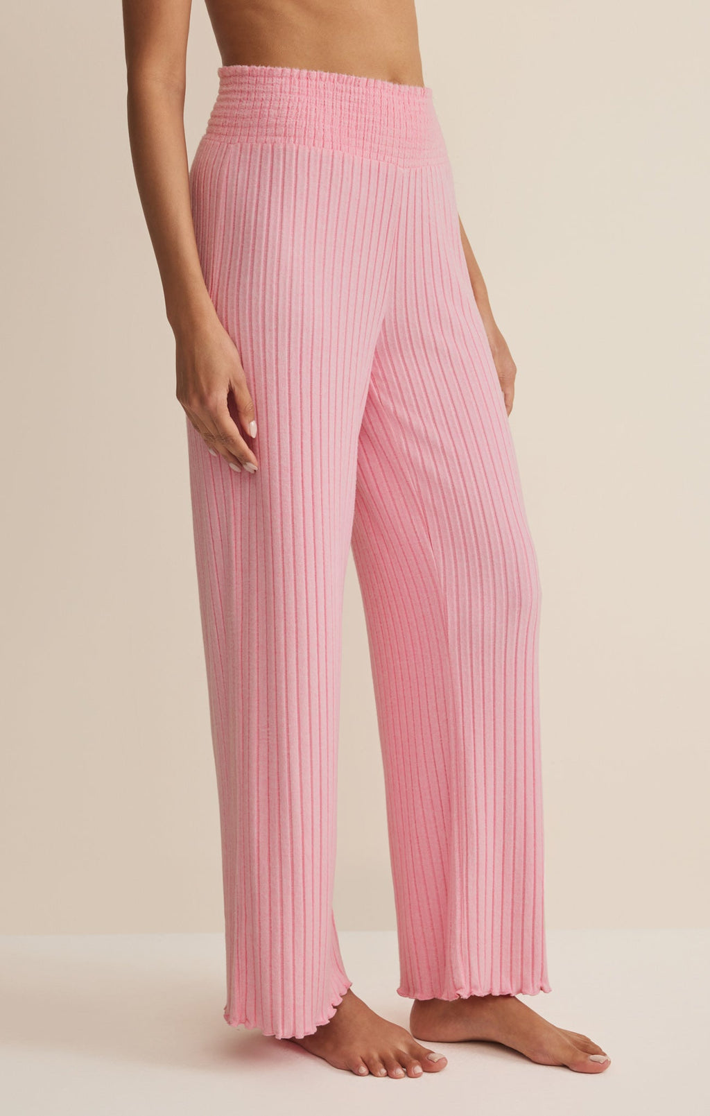 Dawn Smocked Silky Rib Pant