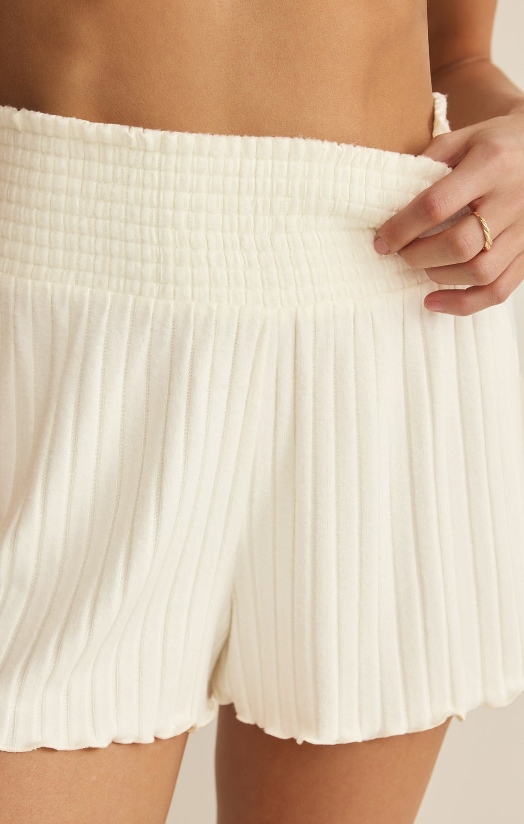Dawn Smocked Silky Rib Short