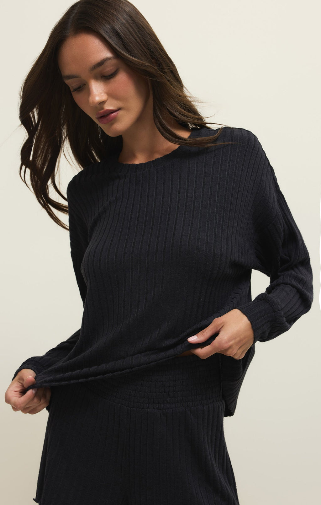 Daydream Silky Rib Long Sleeve Top
