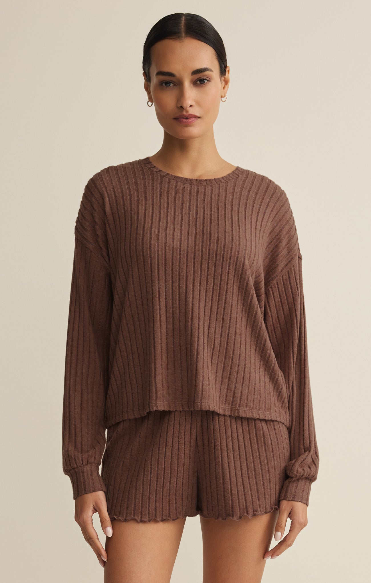 Daydream Silky Rib Long Sleeve Top Main image