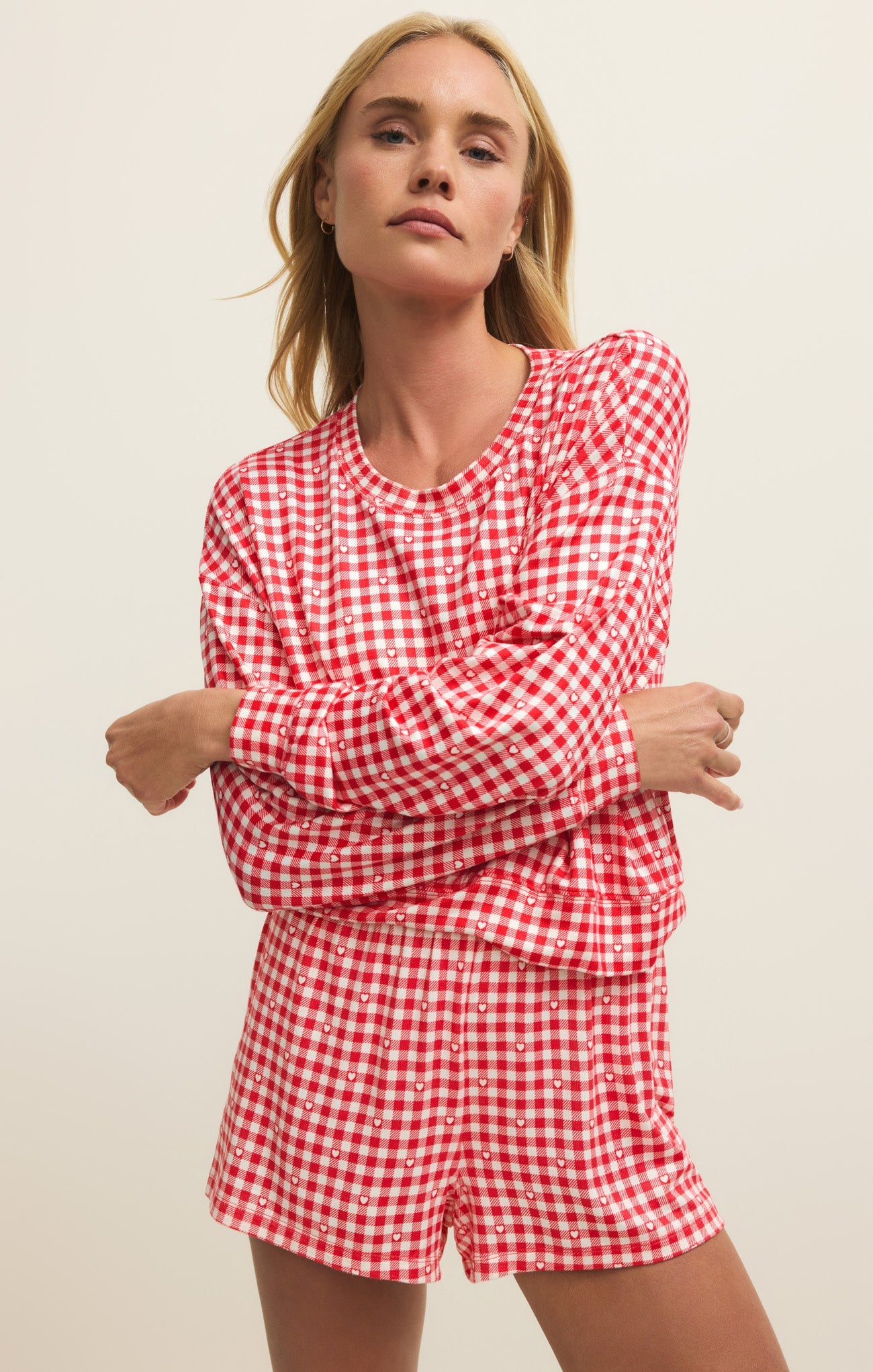 Bisous Gingham PJ Long Sleeve