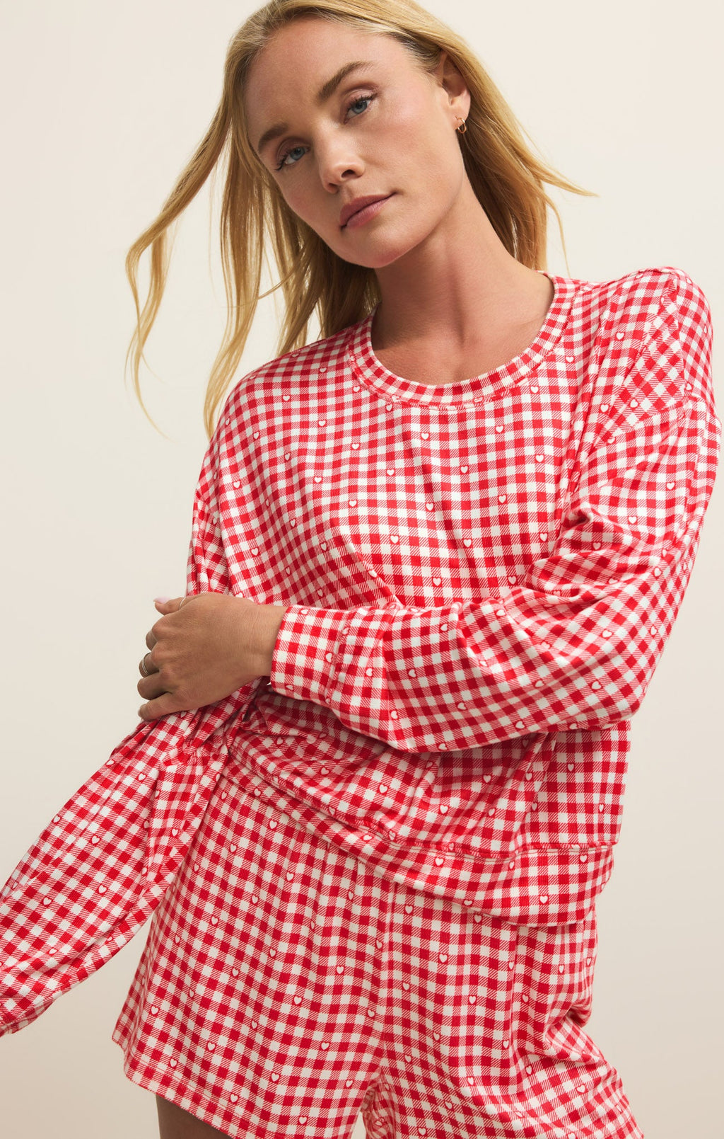 Bisous Gingham PJ Long Sleeve