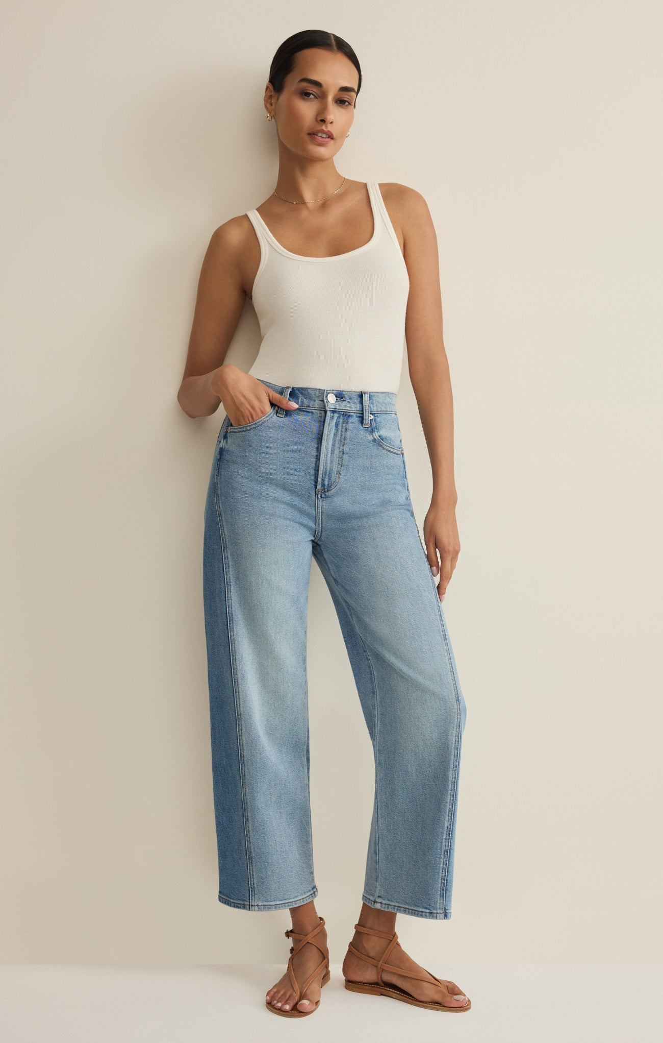 Luna Stretch Denim Crop Pant Main image