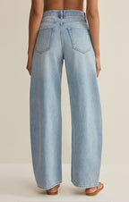 Remi High Rise Denim Bowed Pant