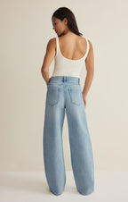 Remi High Rise Denim Bowed Pant