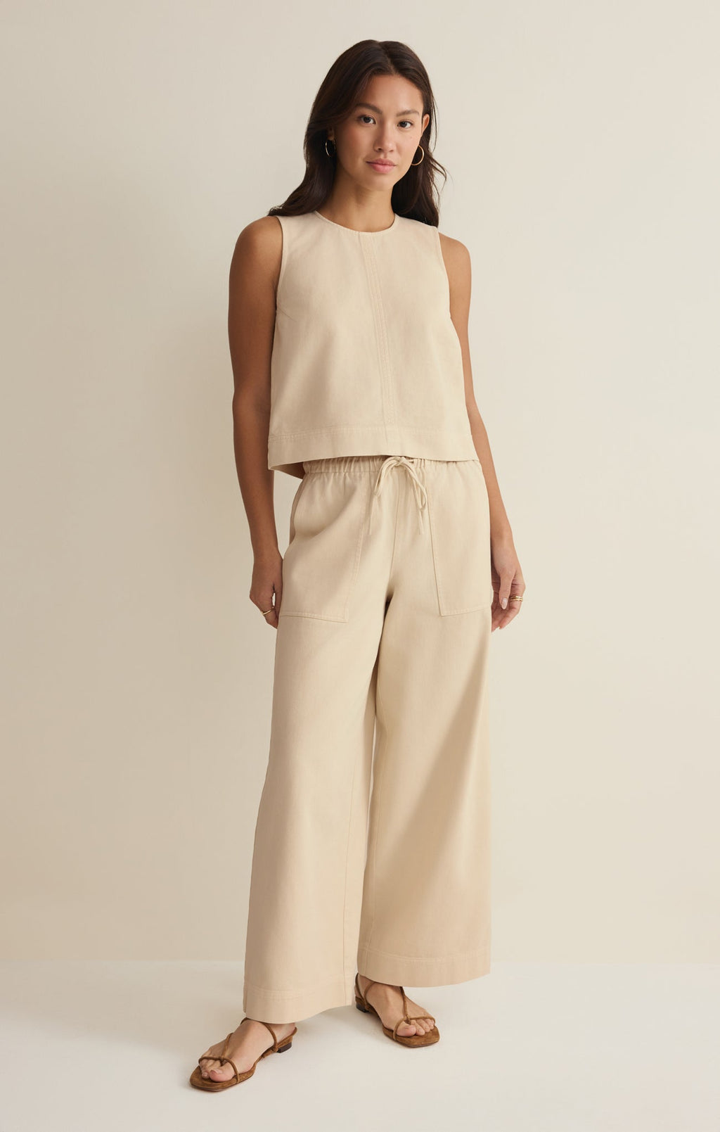 Daycation Twill Wide Leg Utility Pant