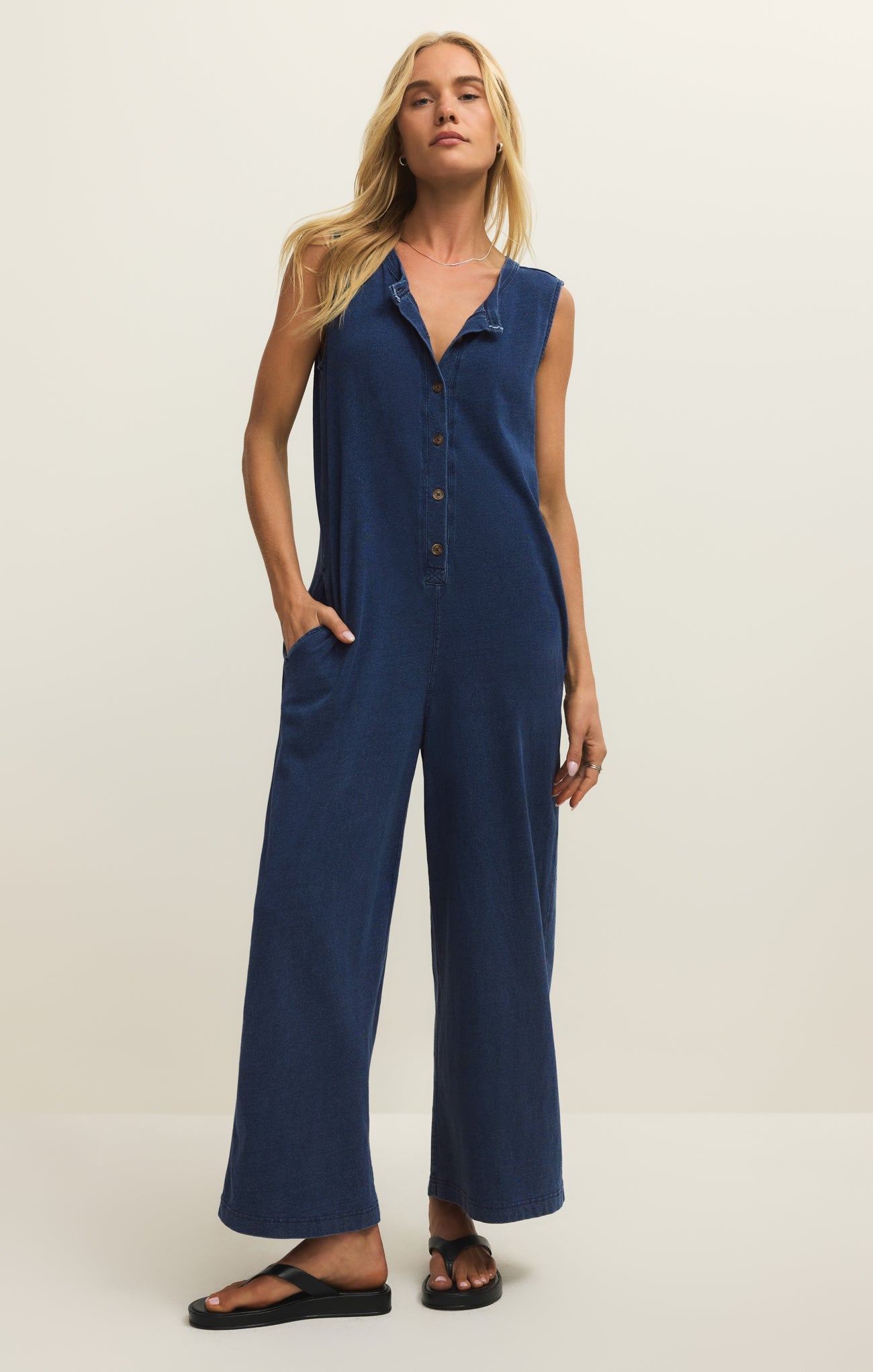 Fiona Jersey Denim Jumpsuit Main image