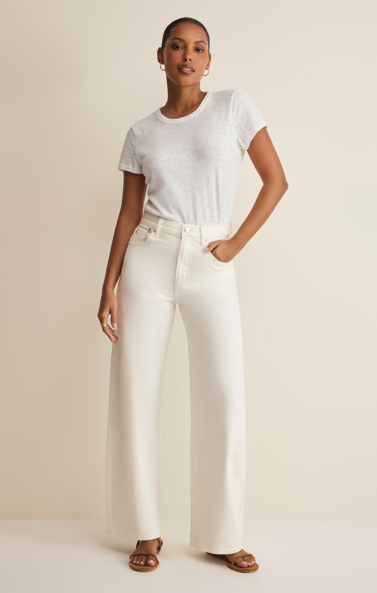 Remi High Rise Denim Bowed Pant Secondary image