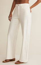 Remi High Rise Denim Bowed Pant