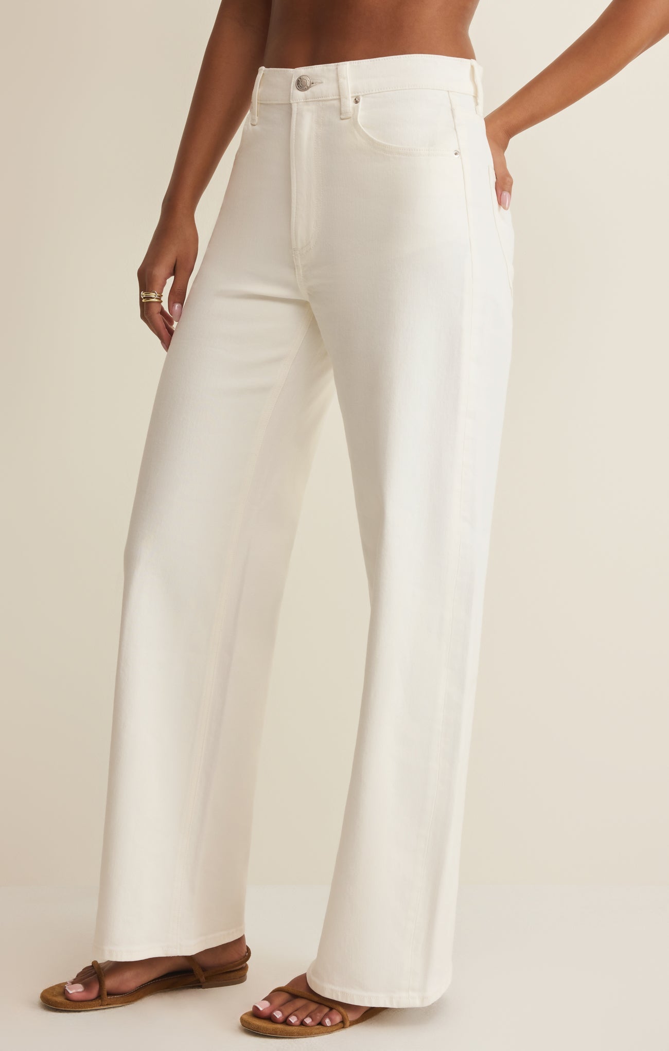 Remi High Rise Denim Bowed Pant