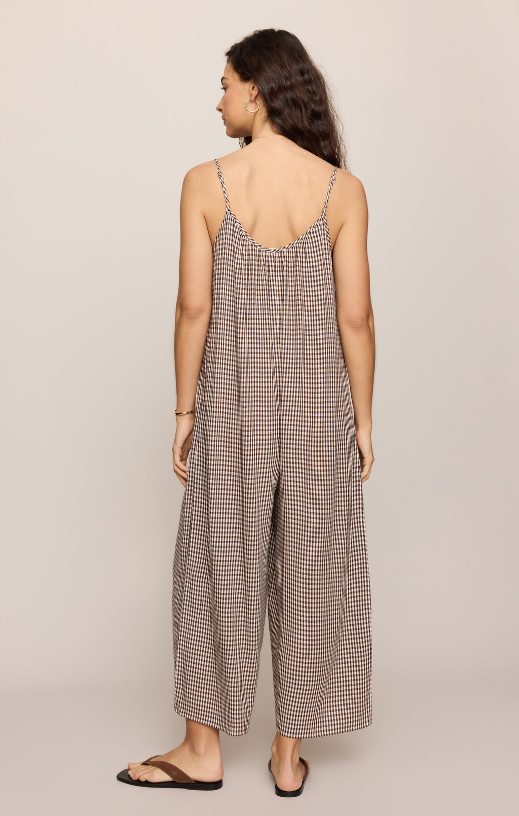 Flared Gingham Jumpsuit