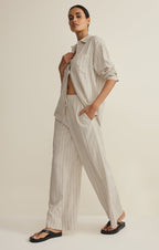 Henri Striped Linen Wide Leg Pant