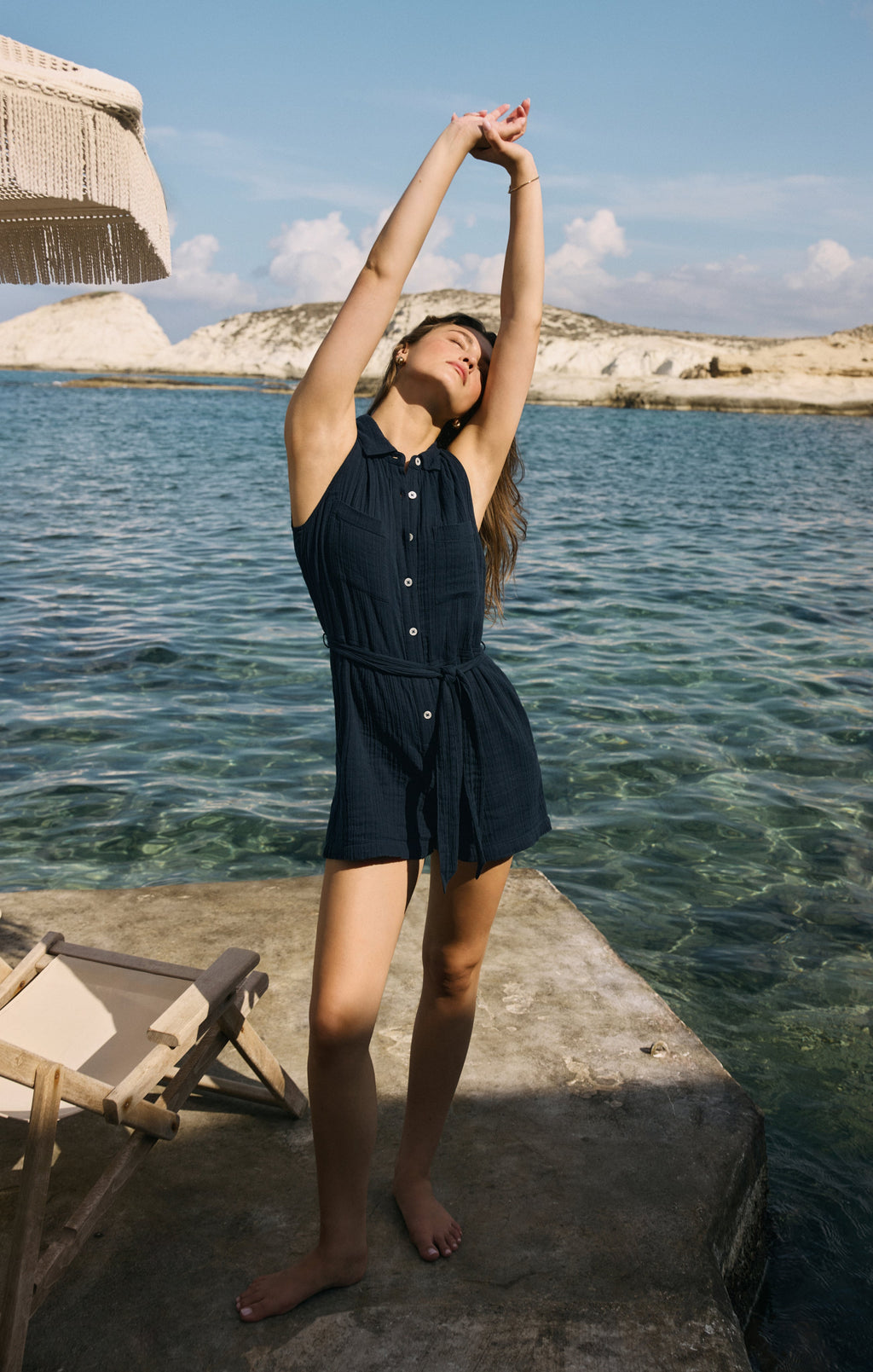 New Light Airy Gauze Romper