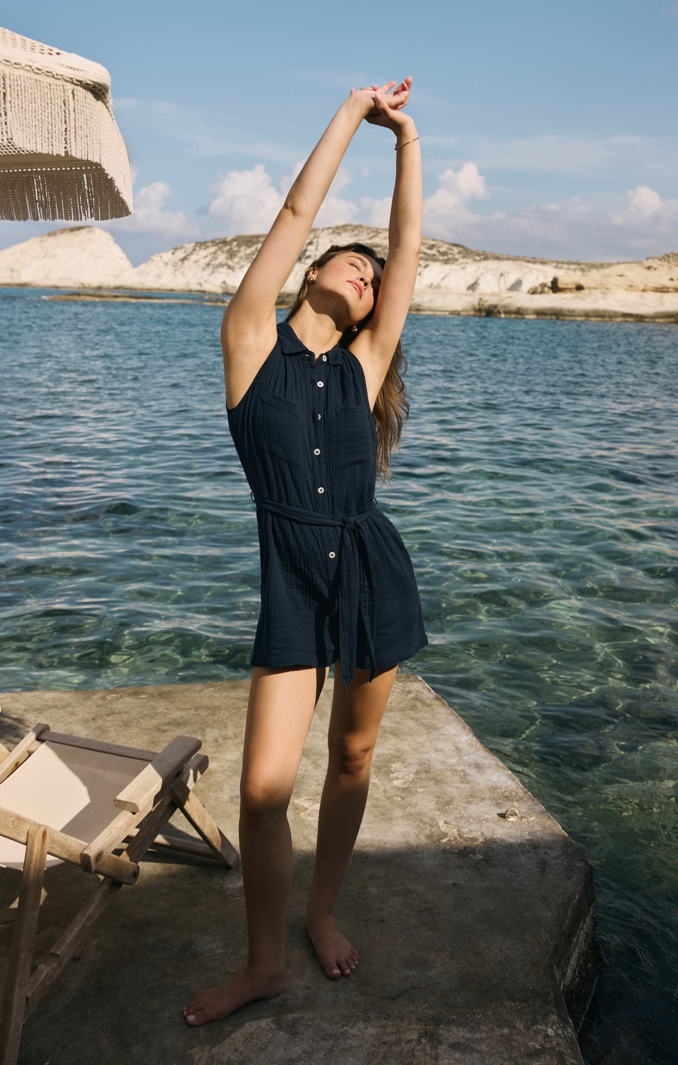 New Light Airy Gauze Romper