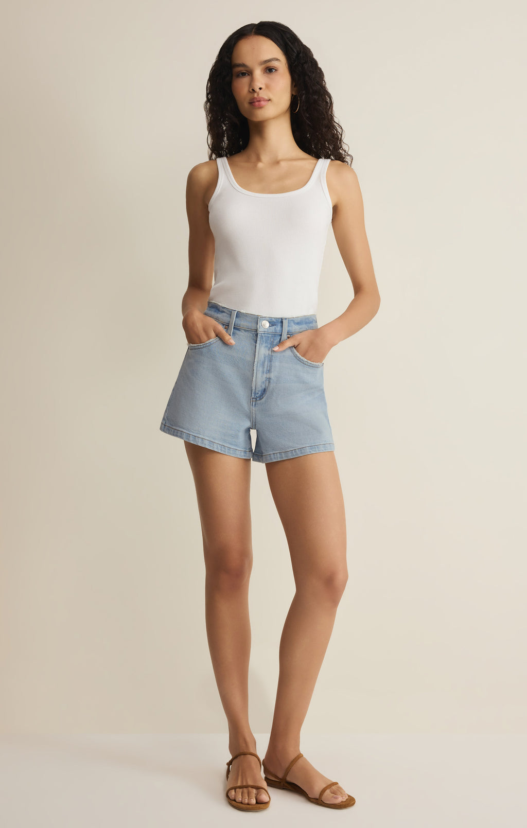 Camila High Rise A-Line Denim Short