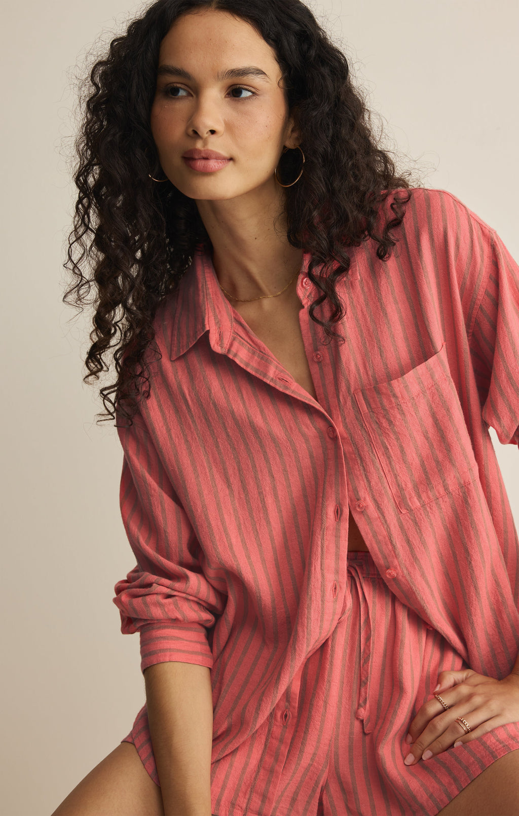 The Perfect Striped Linen Short