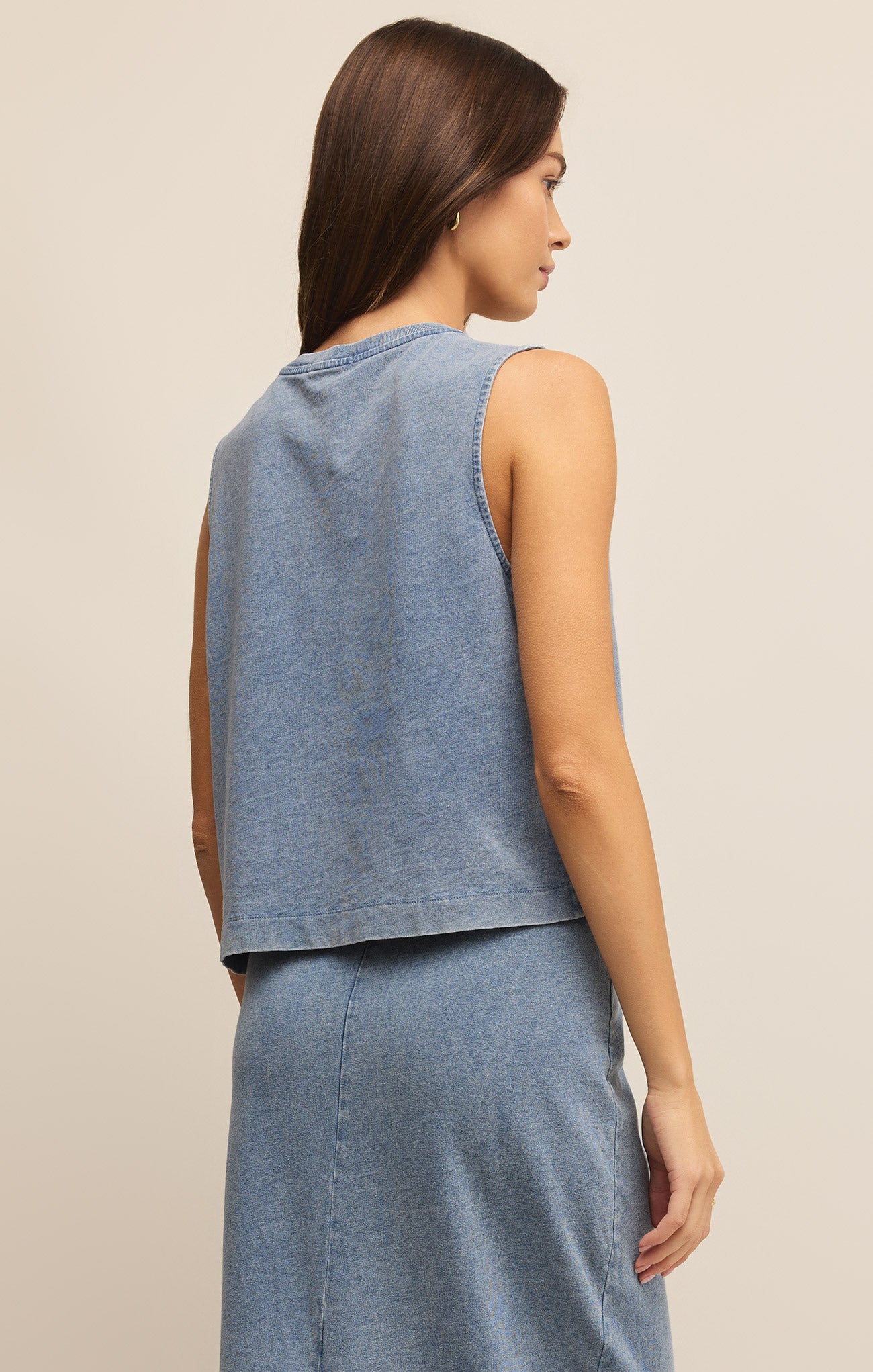 Sloane Jersey Denim Muscle Tank Secondary image