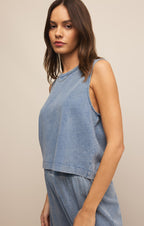 Sloane Jersey Denim Muscle Tank