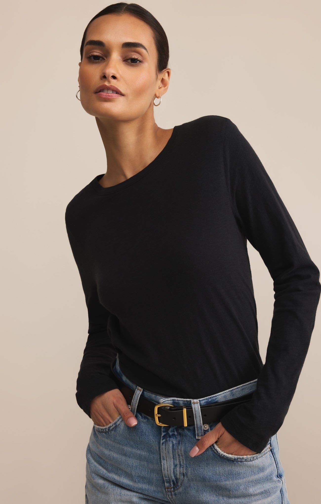 Modern Slub Long Sleeve Top