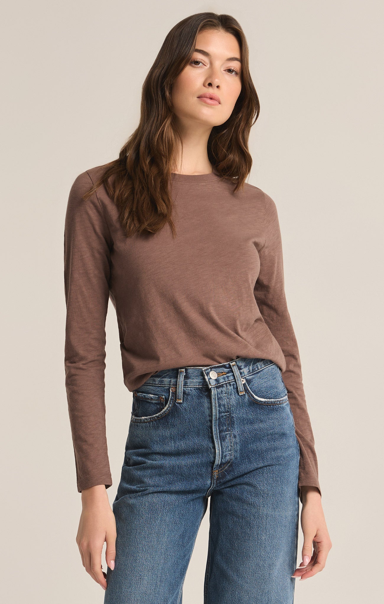 Modern Slub Long Sleeve Top
