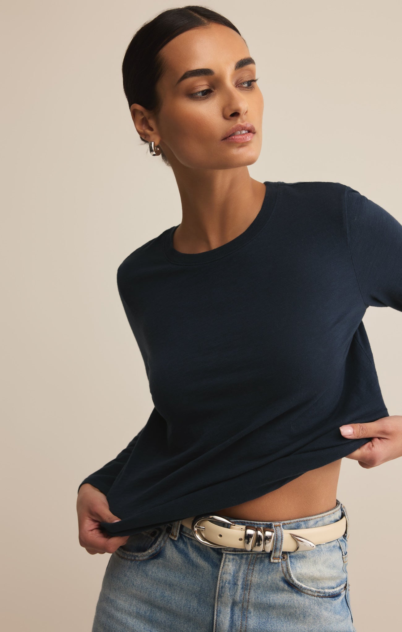 Modern Slub Long Sleeve Top
