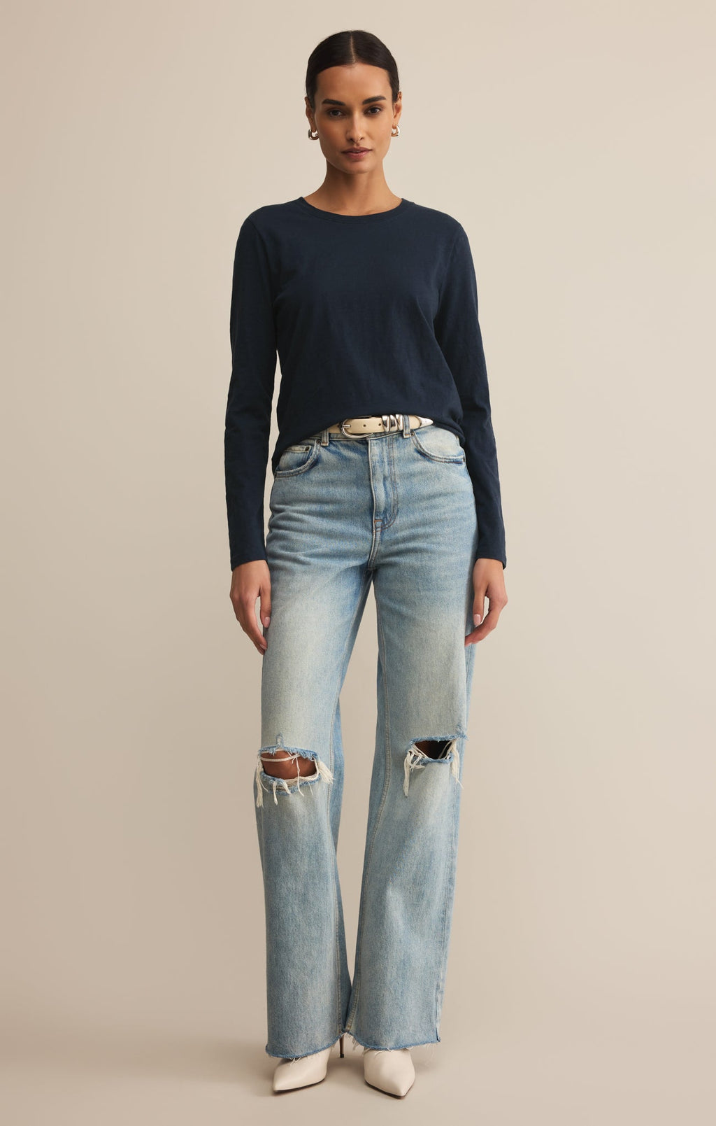 Modern Slub Long Sleeve Top