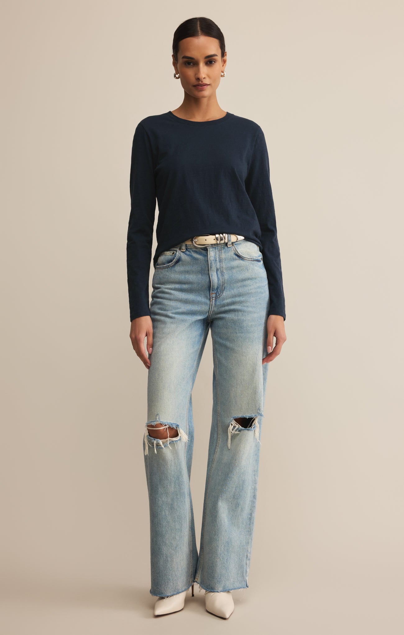 Modern Slub Long Sleeve Top