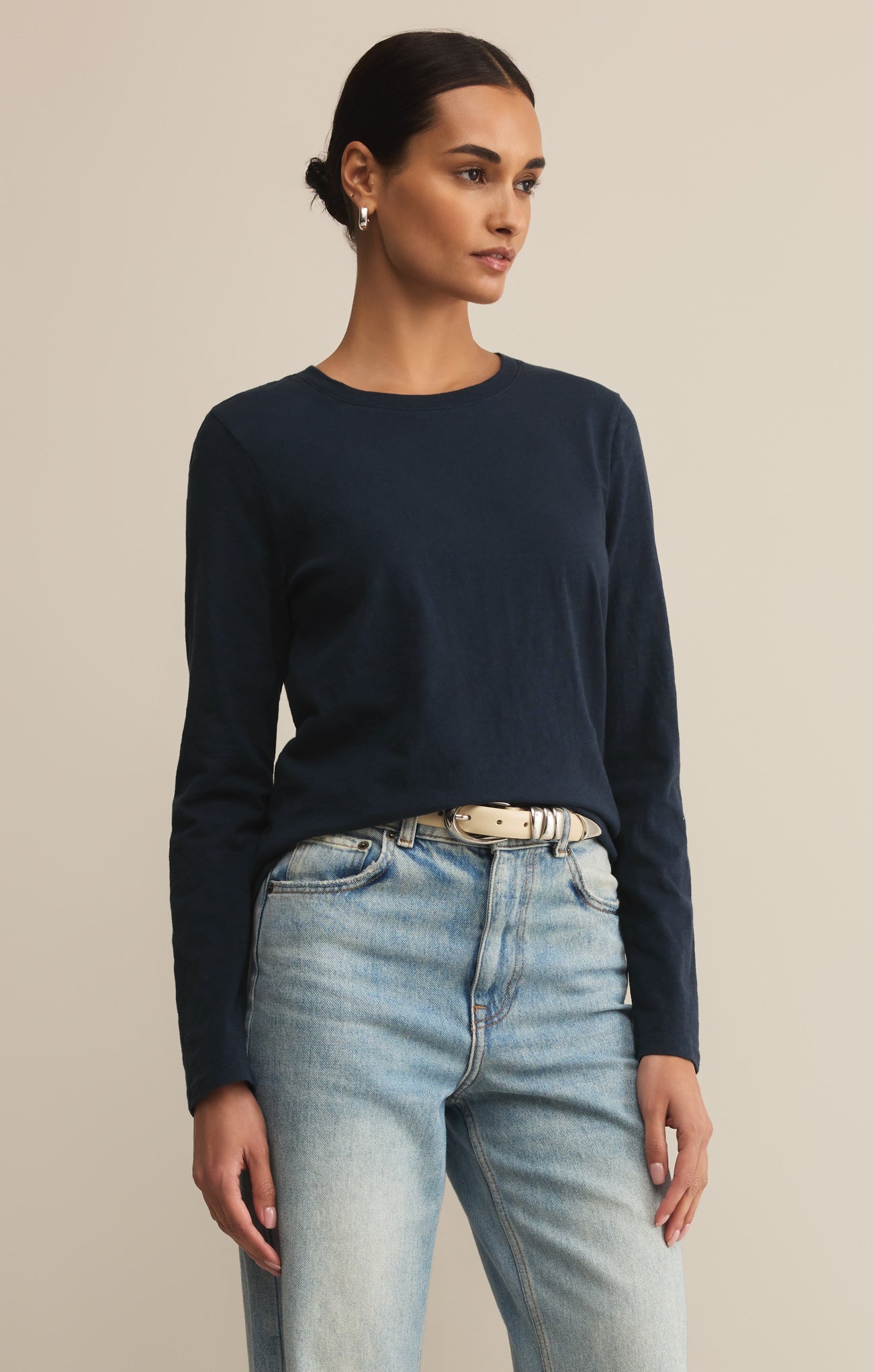 Modern Slub Long Sleeve Top