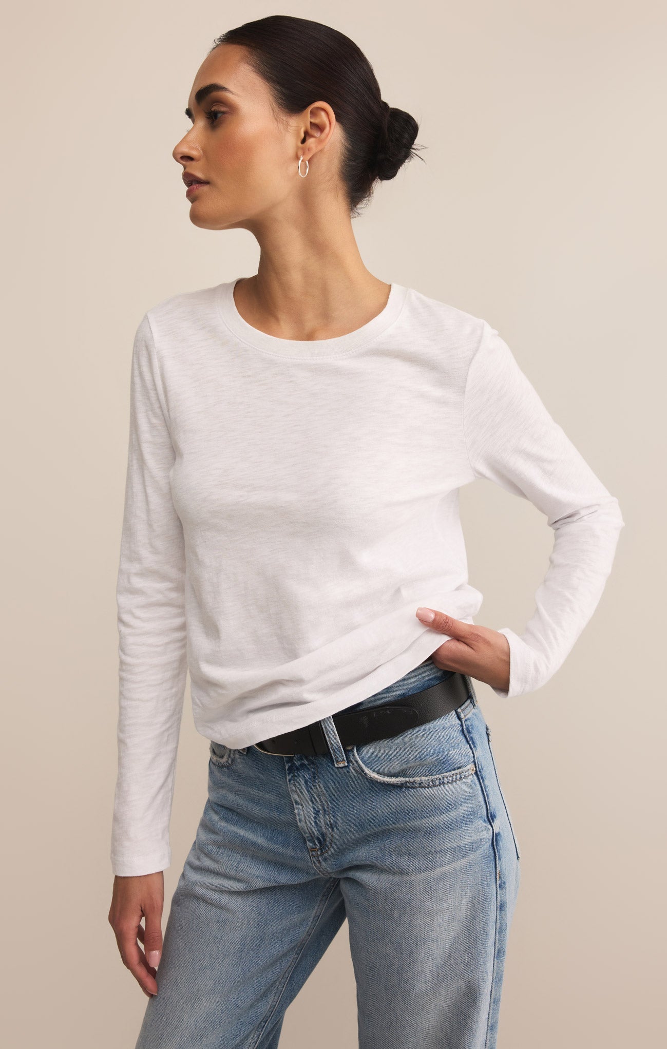 Modern Slub Long Sleeve Top