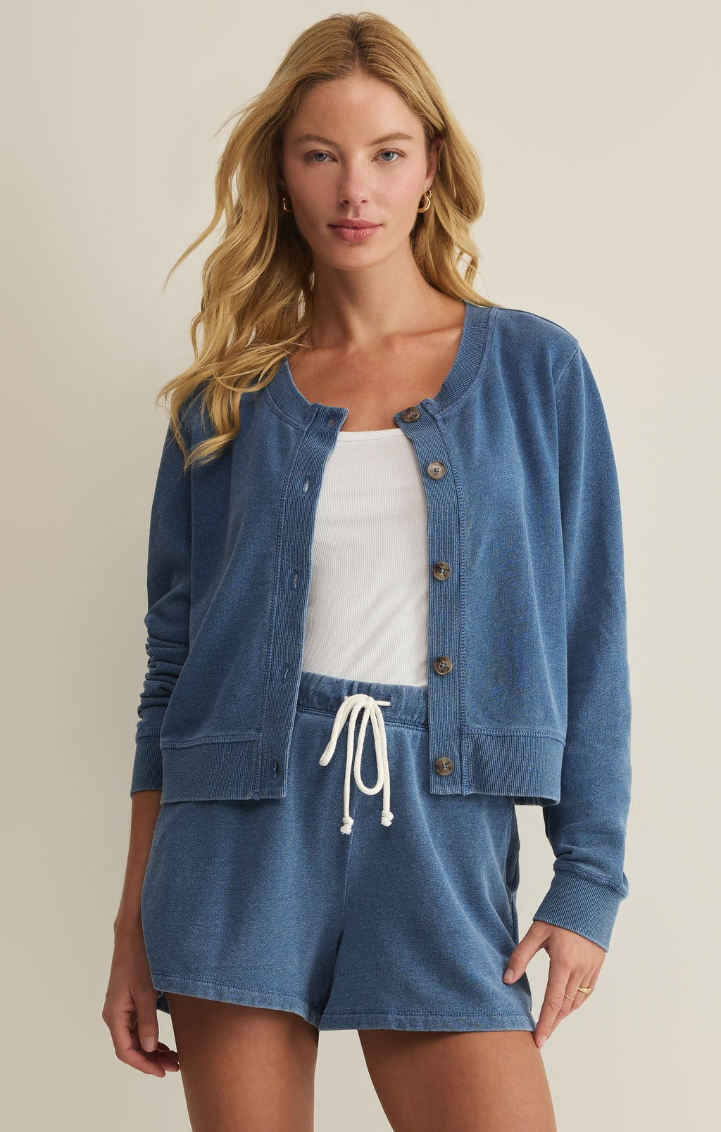 Daily Knit Denim Cardigan